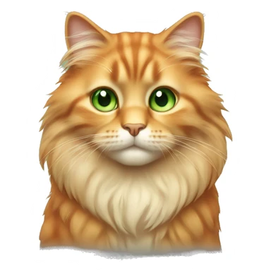 Long hair fluffy beige orange cat with green eyes sticker