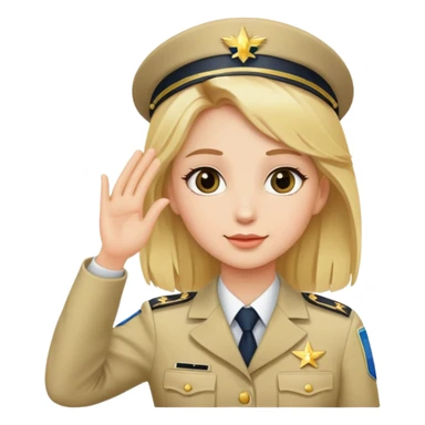 Girl nazi with blond hair saluting  sticker