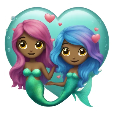 two mermaids in love sticker