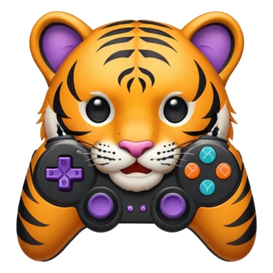 tiger face with gaming controller for Twitch emote sticker