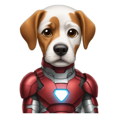 Dog in ironman suit sticker