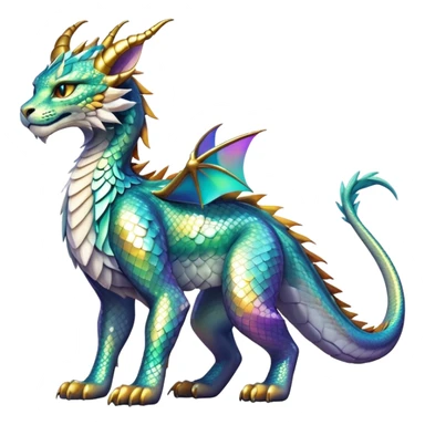 Shiny exotic Dragon-type Fakémon-Lynx full body sticker