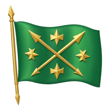 The Circassian flag (or the Flag of Adygea) is the national flag of the Circassians. It has a green background with twelve gold stars forming an arc that looks like a bow. There are three crossed arrows in the center. sticker