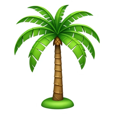 generate realistic detailed palm tree in 3d style sticker