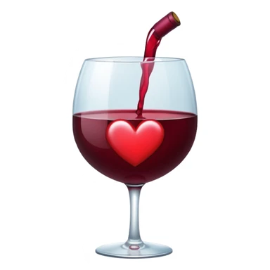 Genera un emoji de un corazón blanco con color vino tinto , sencillo y lindo  sticker