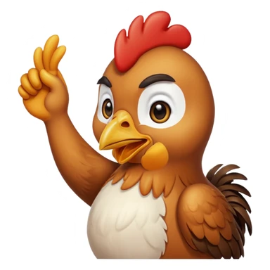 chicken doing a salute like it’s in the miltary sticker