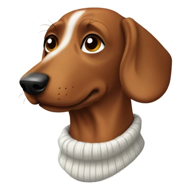 brown teckel dog wearing a white sweater  sticker