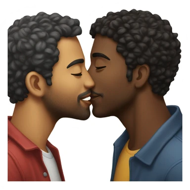 Black guy and Latino guy gay kiss sticker