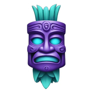 purple and cyan tiki god alcohol sticker
