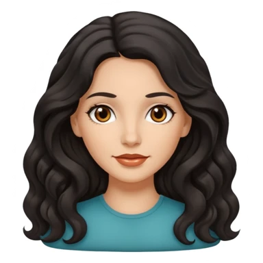 White family , Beautiful mom ,black black  hair,wavy hair,long hair,brown eyes,hispanic sticker