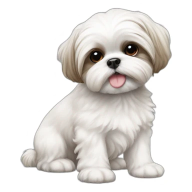 baby dog maltese shih tzu sticker