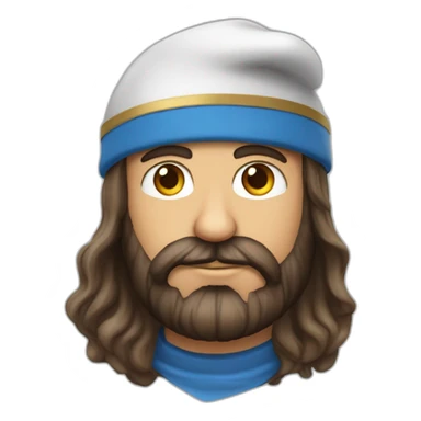 Un homme brun, les yeux bleus, une légère barbe qui à 25 en costume qui regarde sa montre au poignet sticker