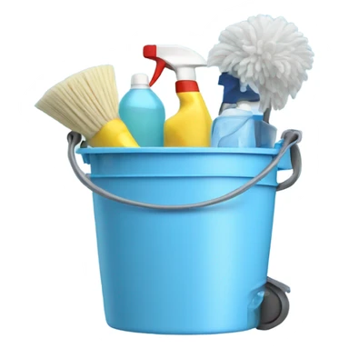 Cleaning supplies in a bucket light blue  sticker