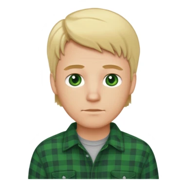 Hombre blanco rubio ojos verdes y camisa de franela sticker