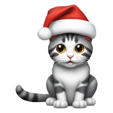Um gato com chapéu de natal  sticker