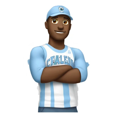 White male wearing North Carolina Tar Heels sticker