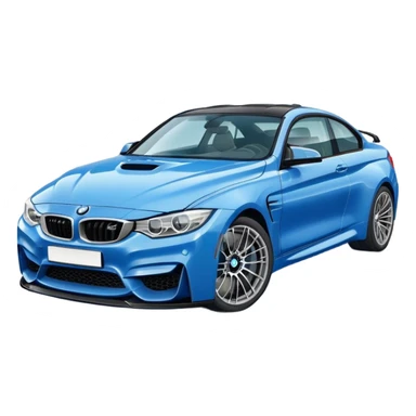 A retro sticker of a blue BMW M4 competition  sticker