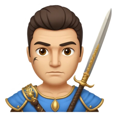 crea a un guerrero griego estoico, muy musculoso 3d sticker