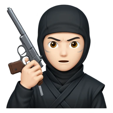 Dame un ninja sin boca con pistola  sticker