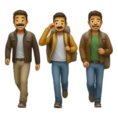 Senderistas hombres caminando por un camino sticker