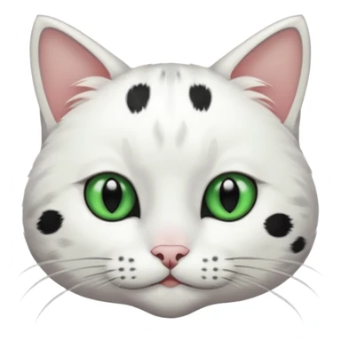 um gato branco com manchas pretas  olho preto e verde sticker