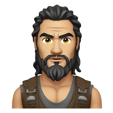 realistic jason momoa wearing vest sticker
