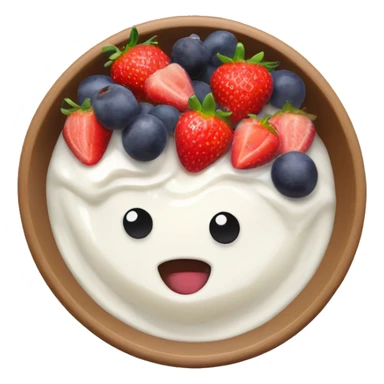 fruit yogurt bowl with strawberries and grapes sticker