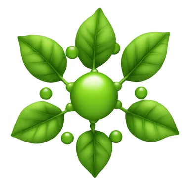 Molecule made of leaves and atoms sticker