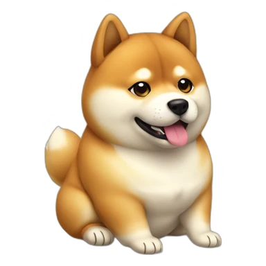 fat round shiba inu sitting sticker