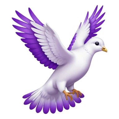 White and purple dove flying towards heaven  sticker