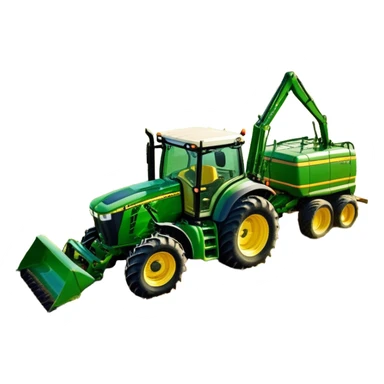 Howard EHD 180 (2019) – Cinematic-realistic John Deere 6155M tractor towing a Howard EHD 180 slasher, its green and yellow frame cutting through thick overgrown paddocks. The bright orange slasher spins rapidly, clearing a wide path of grass as birds scatter into the air, the warm evening light casting long shadows over the farmland. sticker