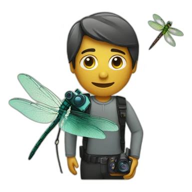 photographer and dragonfly sticker