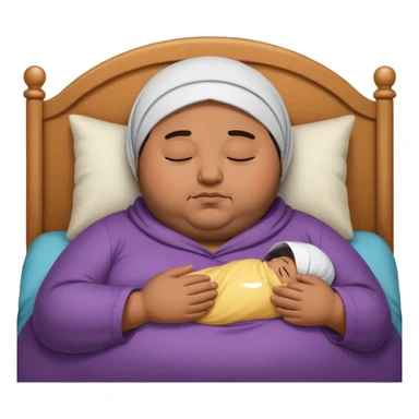 Hijabi with obese brown man asleep in bed sticker