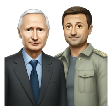 Vladimir Poutine et Volodimir Zelenski sticker