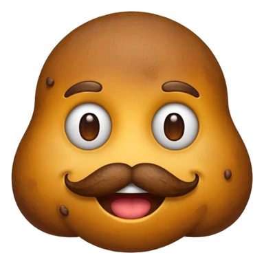 Poop emoji with mustache  sticker