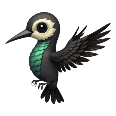 creppy demon like hummingbird with  creppy and very long wings   staring in your soul sticker