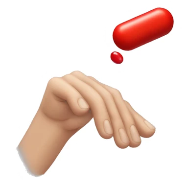 hand grabbing a red capsule sticker