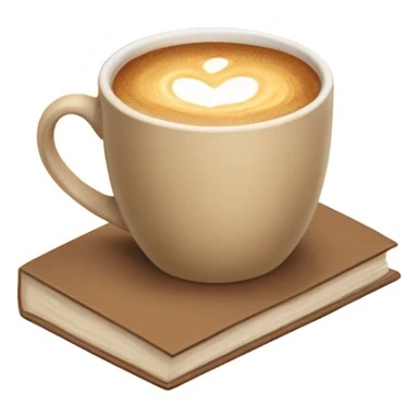 Beige cup of coffee, standing on a beige open Book, aesthetic, cozy  sticker