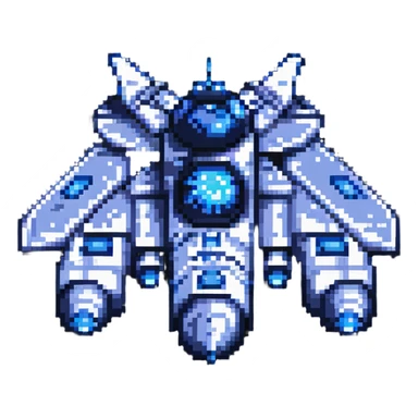 space cruiser with blue engines sticker