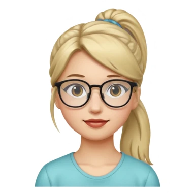 Ponytail Girl with Glasses sticker