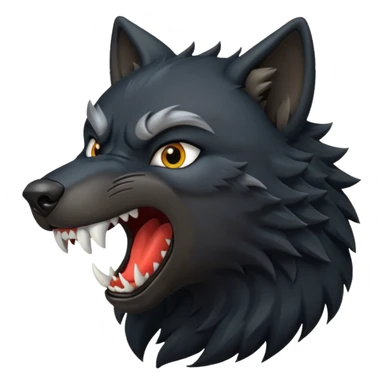 Black wolf roaring  sticker
