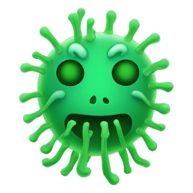green bacteria shaped like a  very filine cat sticker