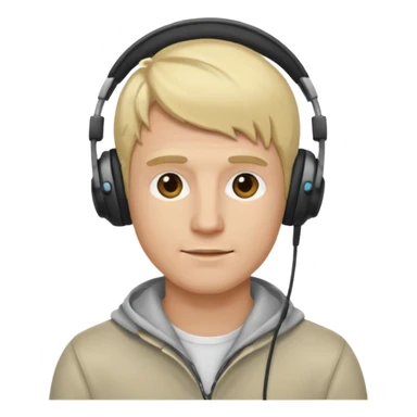 blonde man wearing headphones sticker