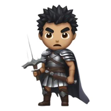 angry berserk guts carrying a huge sword on his shoulder sticker