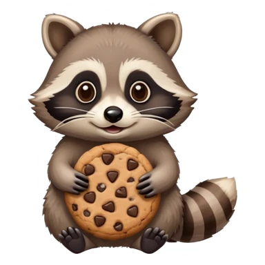 raccoon holding cookie sticker