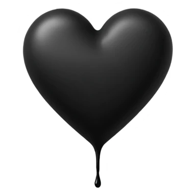 black ink blob heart emoji, isolated on white background, grunge, like pen stroke, flat sticker