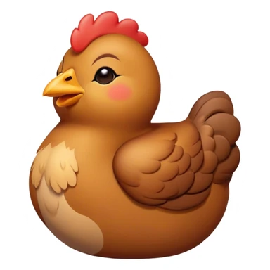 Meme-Worthy Cute Sleeping Brown Chicken Portrait Emoji, Head resting peacefully with a contented smile, showcasing a delightfully compact build and a luxuriously soft brown plumage, eyes shut in a serene, restful nap, Simplified yet hilariously adorable features, highly detailed, glowing with a soft, drowsy light, high shine, relaxed and utterly lovable, stylized with an air of playful laziness, bright and heartwarming, soft glowing outline, capturing the essence of a comically sleepy chicken, so meme-worthy it feels like it could instantly become the next viral sensation of adorable slumber! sticker