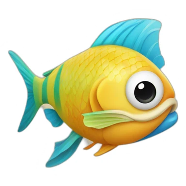 Un poisson à la plage sticker