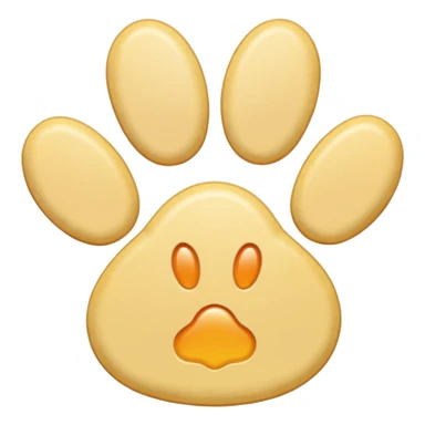 a very light pale pastel orangey yellow pawprint sticker