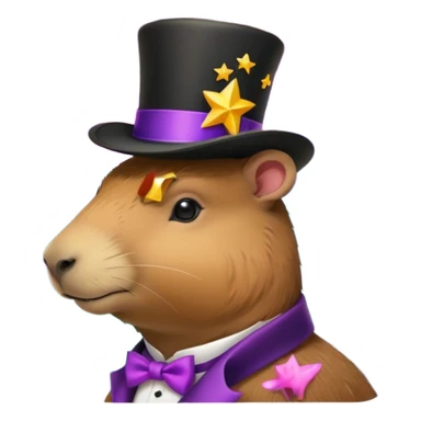 A Galaxy capybara with a tophat sticker